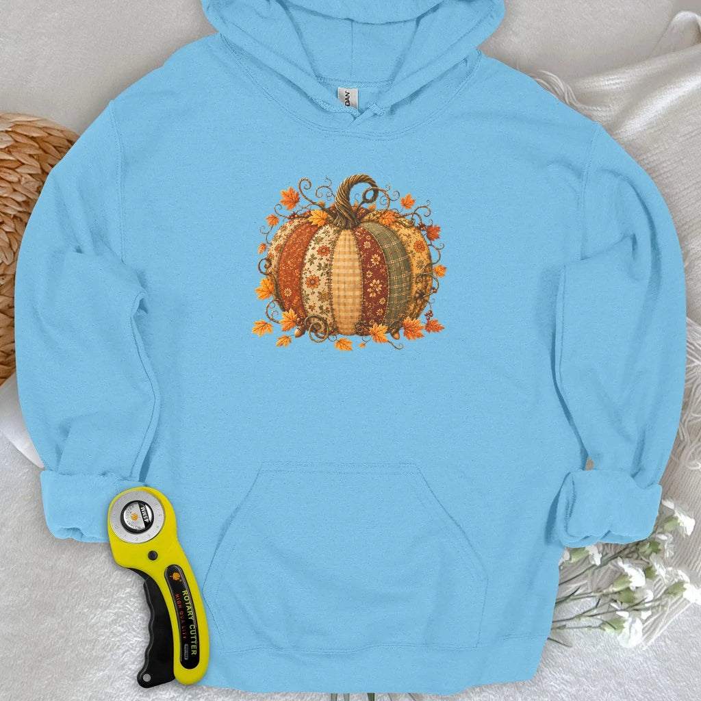 Autumn Patchwork Pumpkin Hoodie