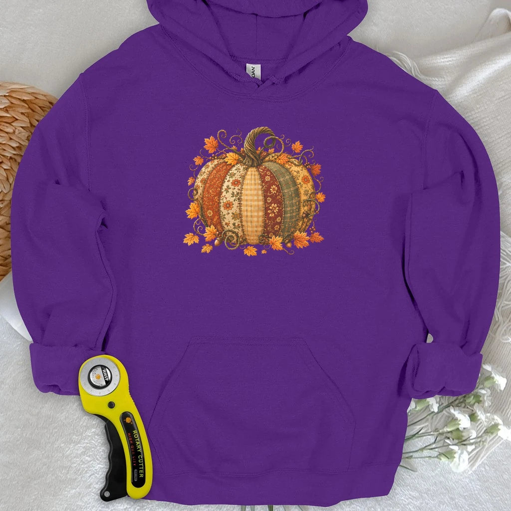 Autumn Patchwork Pumpkin Hoodie