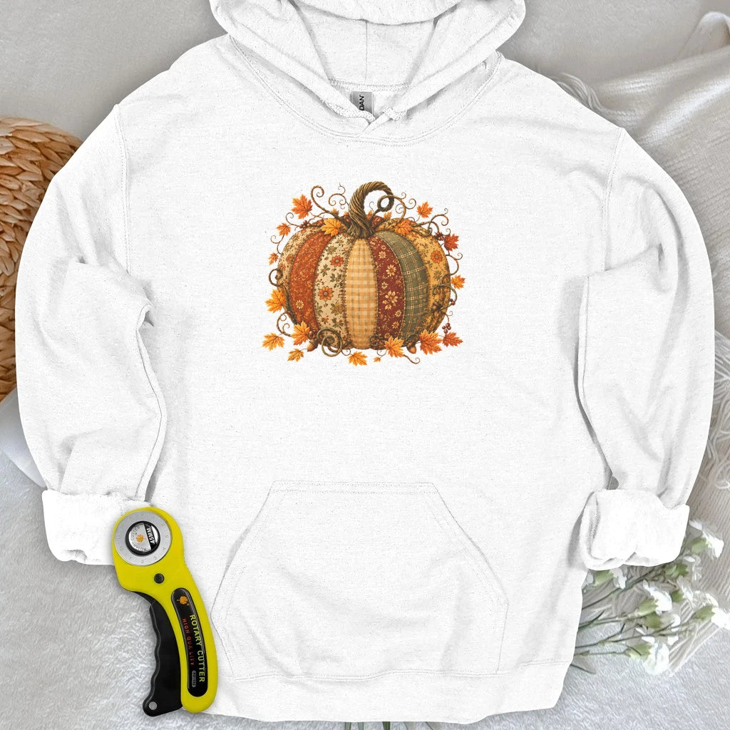 Autumn Patchwork Pumpkin Hoodie