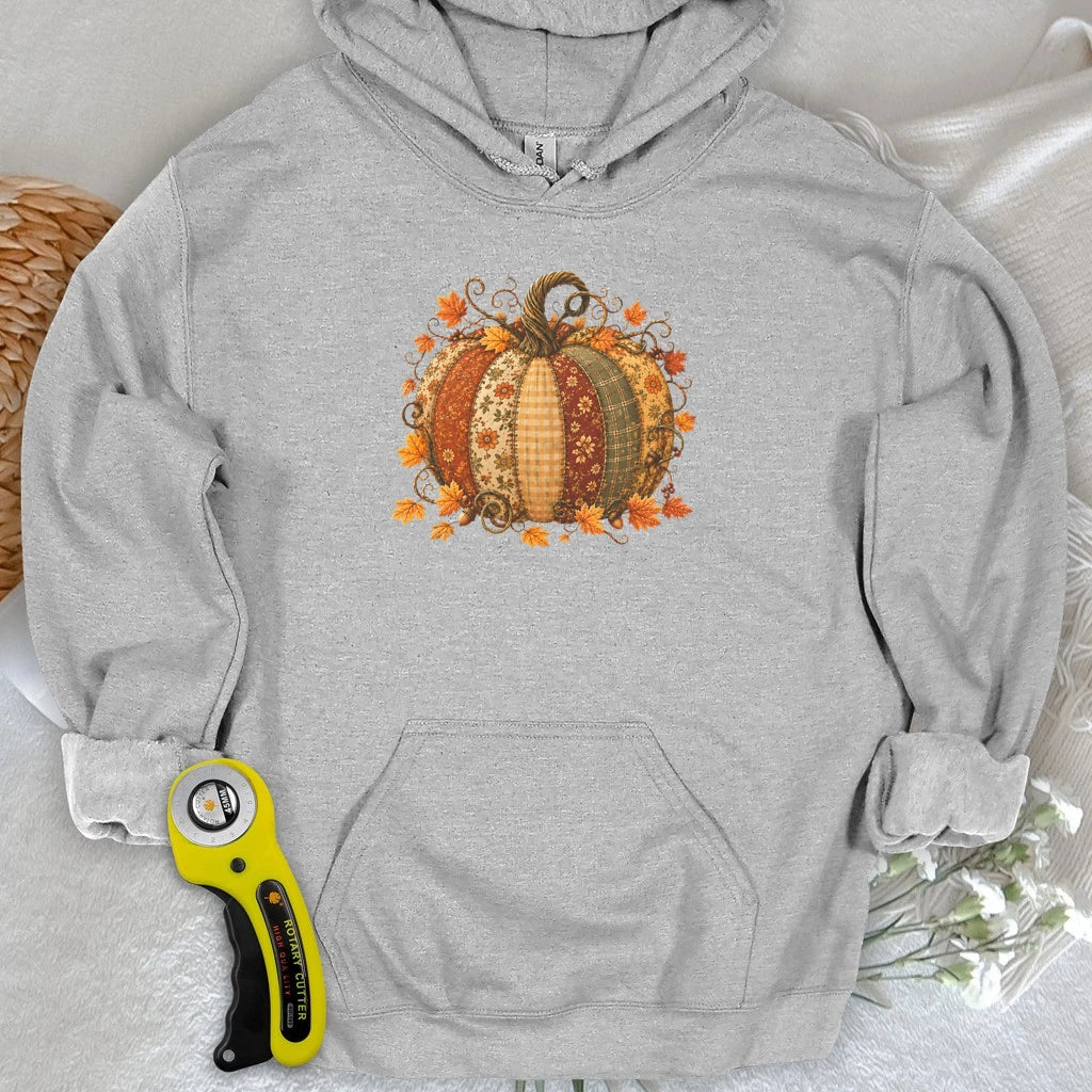 Autumn Patchwork Pumpkin Hoodie