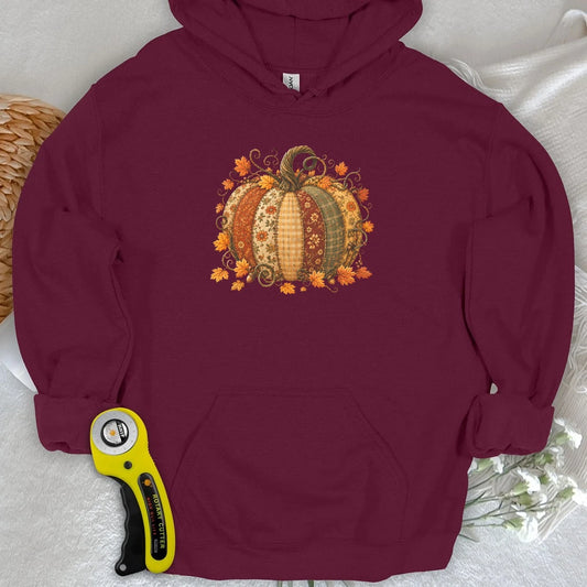 Autumn Patchwork Pumpkin Hoodie