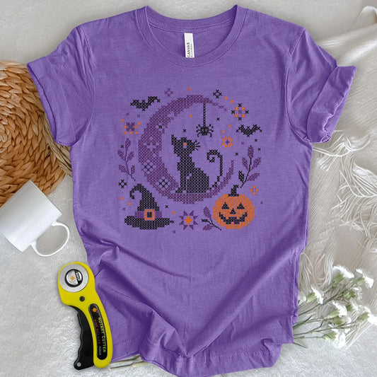 Moonlit Halloween Cross Stitch T-shirt