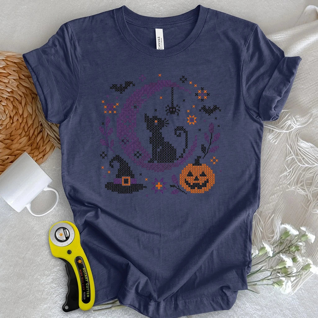Moonlit Halloween Cross Stitch T-shirt
