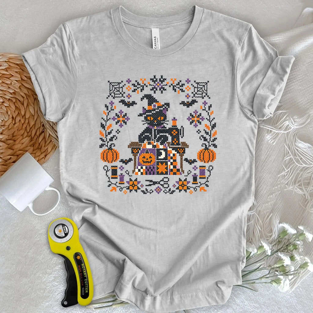 Witchy Halloween Cross Stitch T-shirt