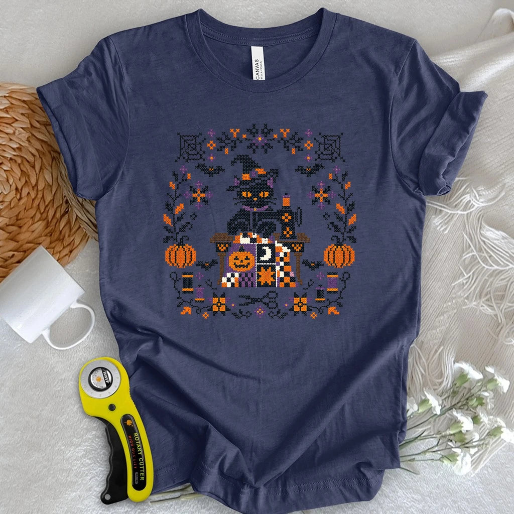 Witchy Halloween Cross Stitch T-shirt