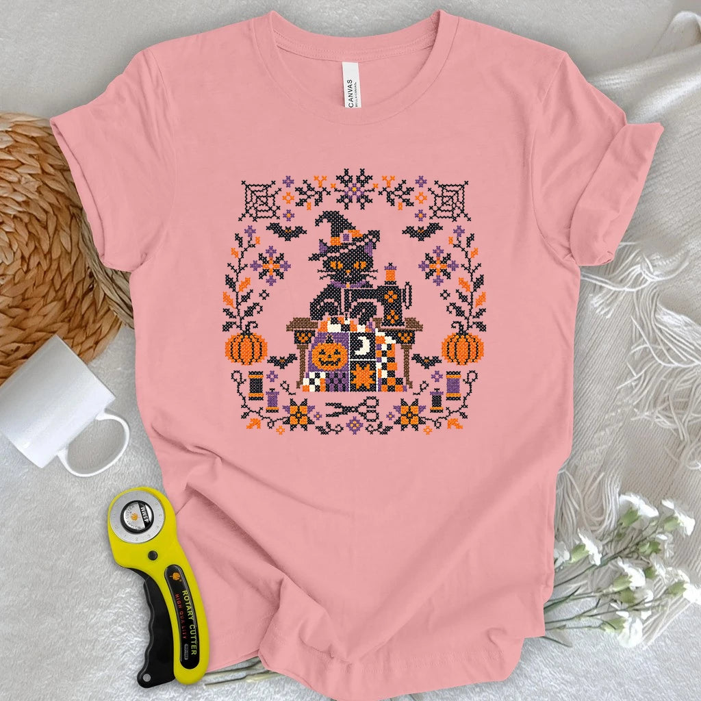 Witchy Halloween Cross Stitch T-shirt