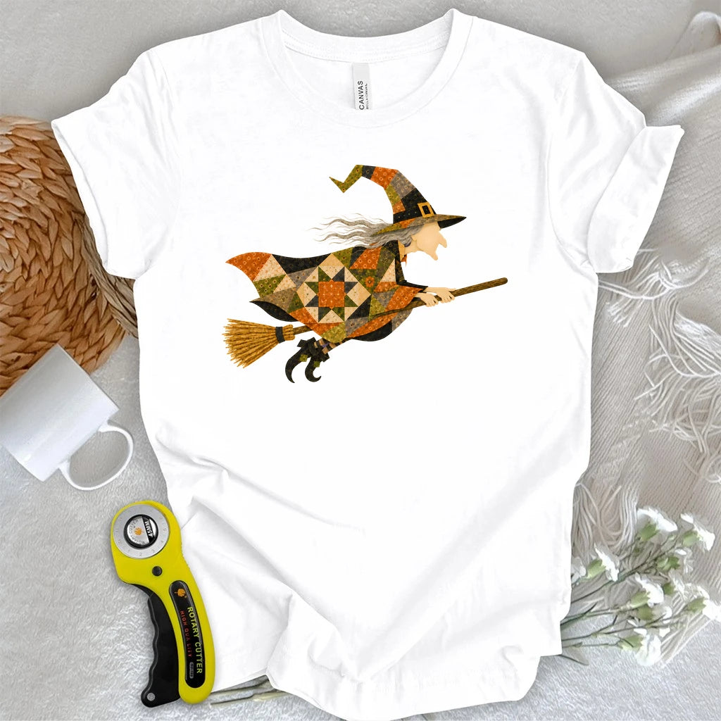 Patchwork Witch Halloween T-shirt