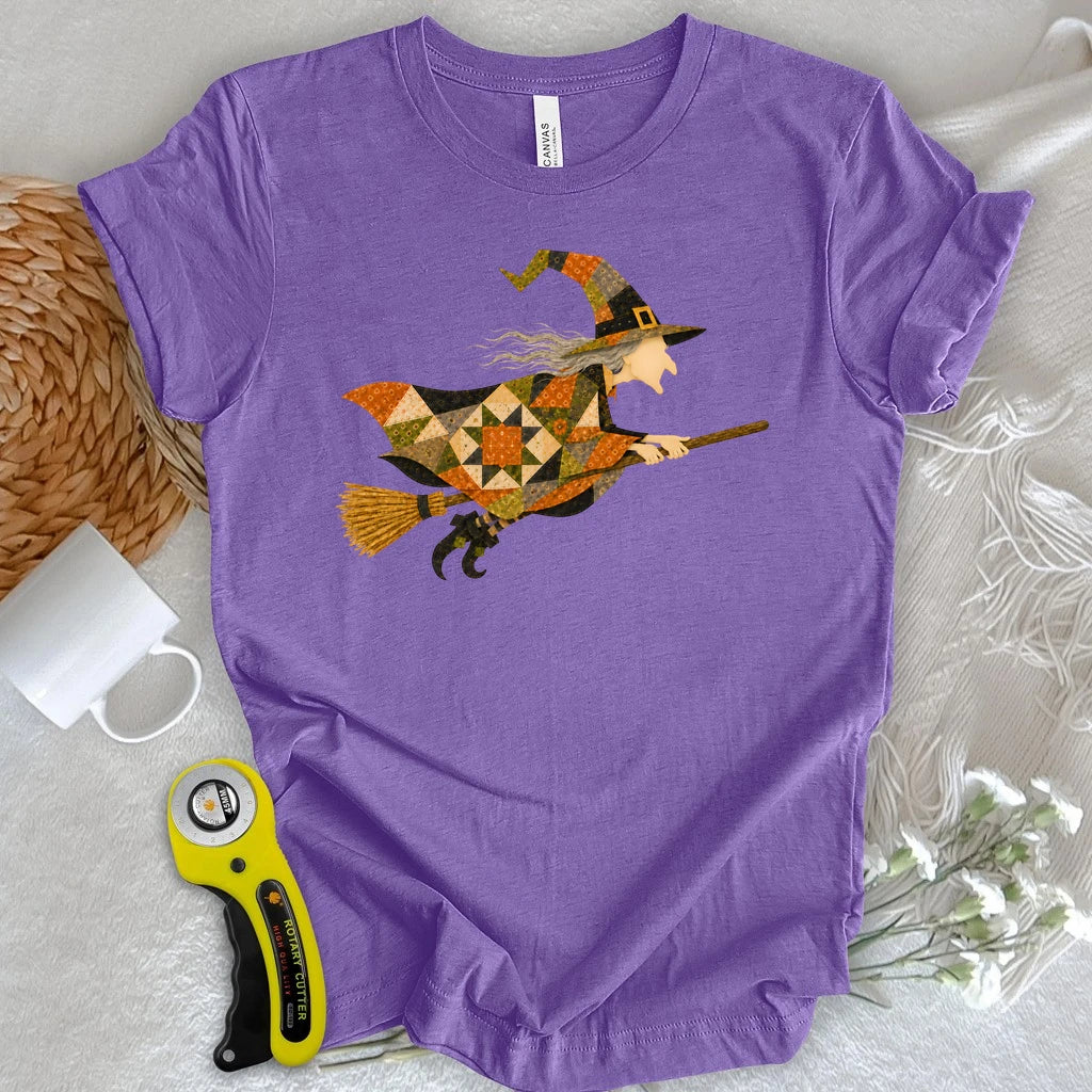 Patchwork Witch Halloween T-shirt