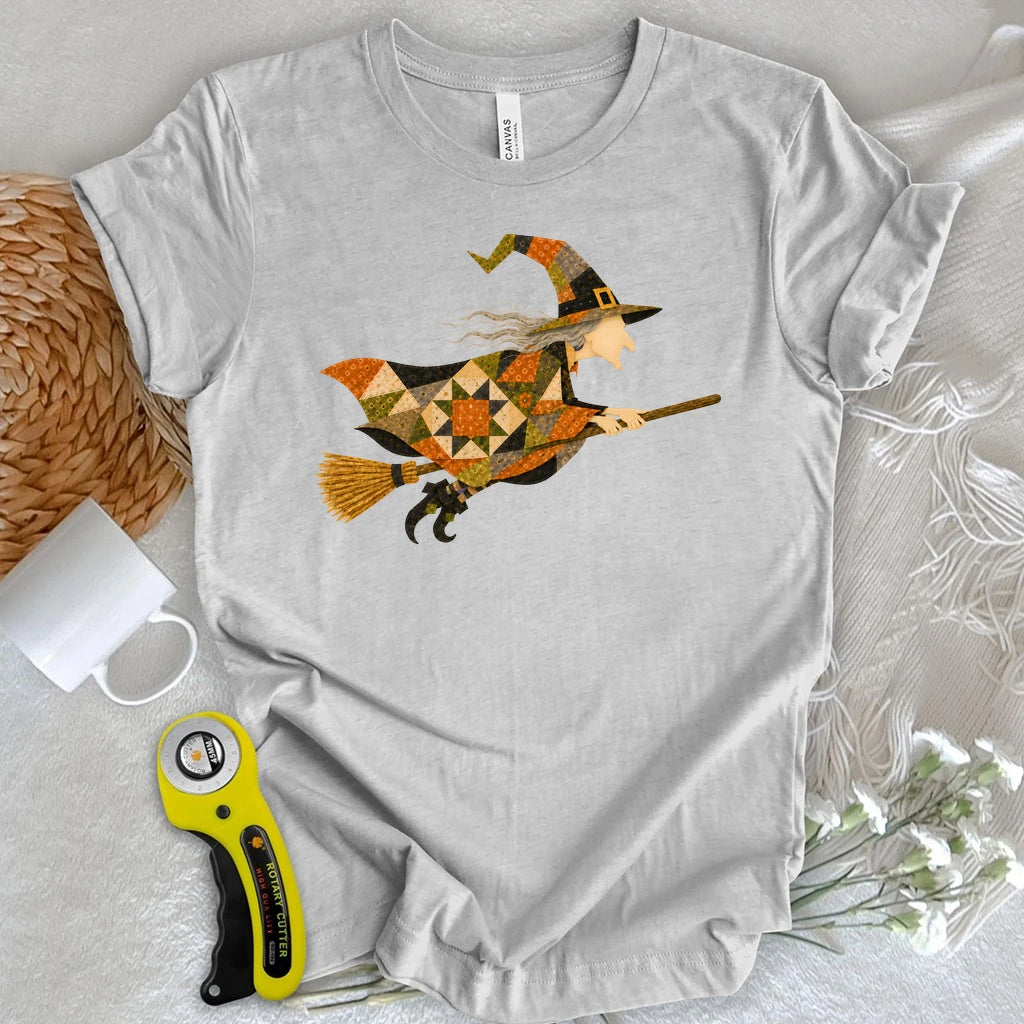Patchwork Witch Halloween T-shirt