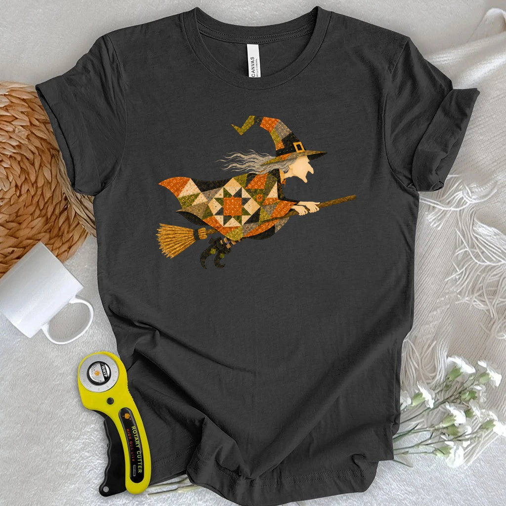 Patchwork Witch Halloween T-shirt