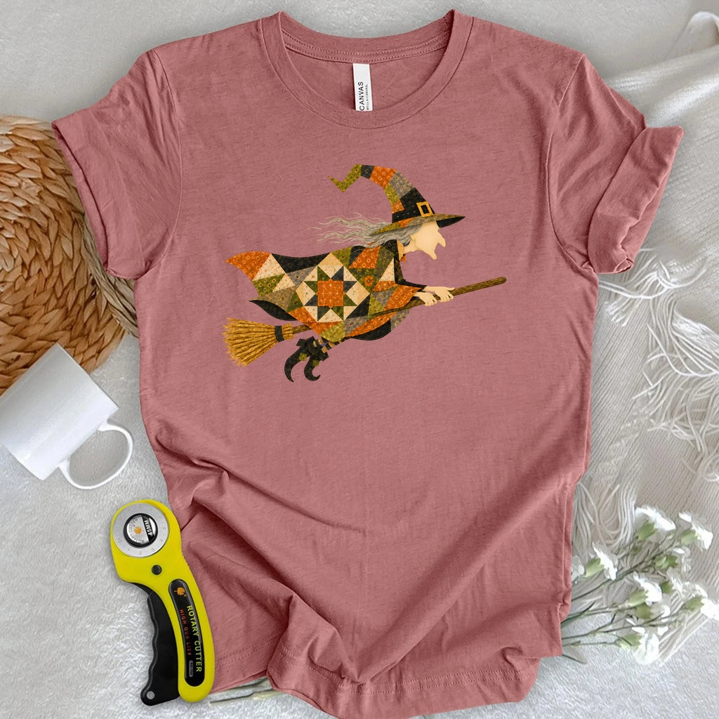 Patchwork Witch Halloween T-shirt