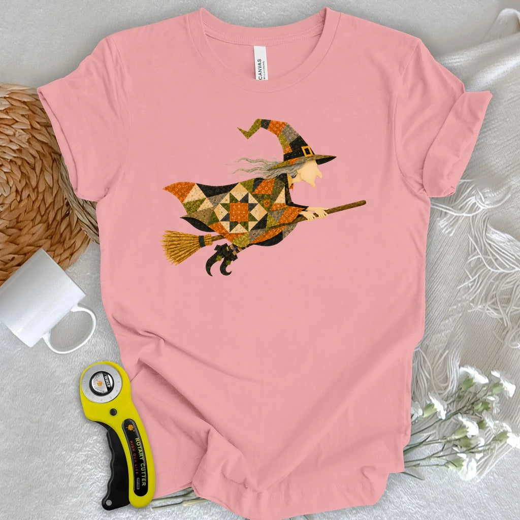 Patchwork Witch Halloween T-shirt