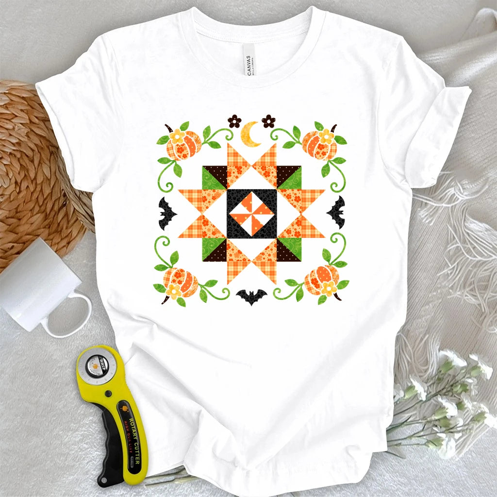 Autumn Patchwork Star Quilt T-shirt