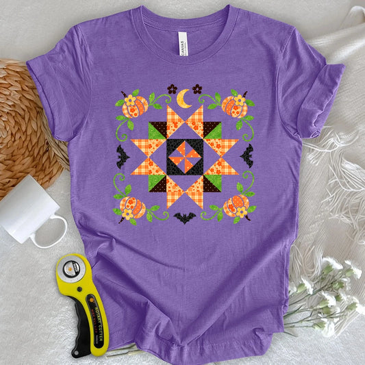 Autumn Patchwork Star Quilt T-shirt