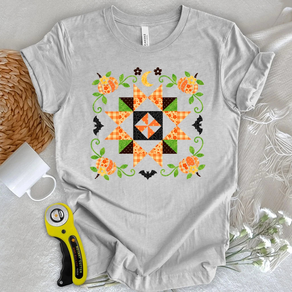 Autumn Patchwork Star Quilt T-shirt