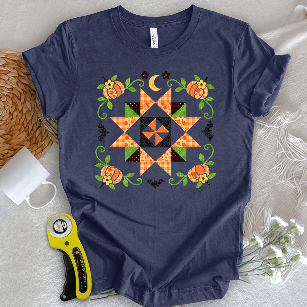 Autumn Patchwork Star Quilt T-shirt