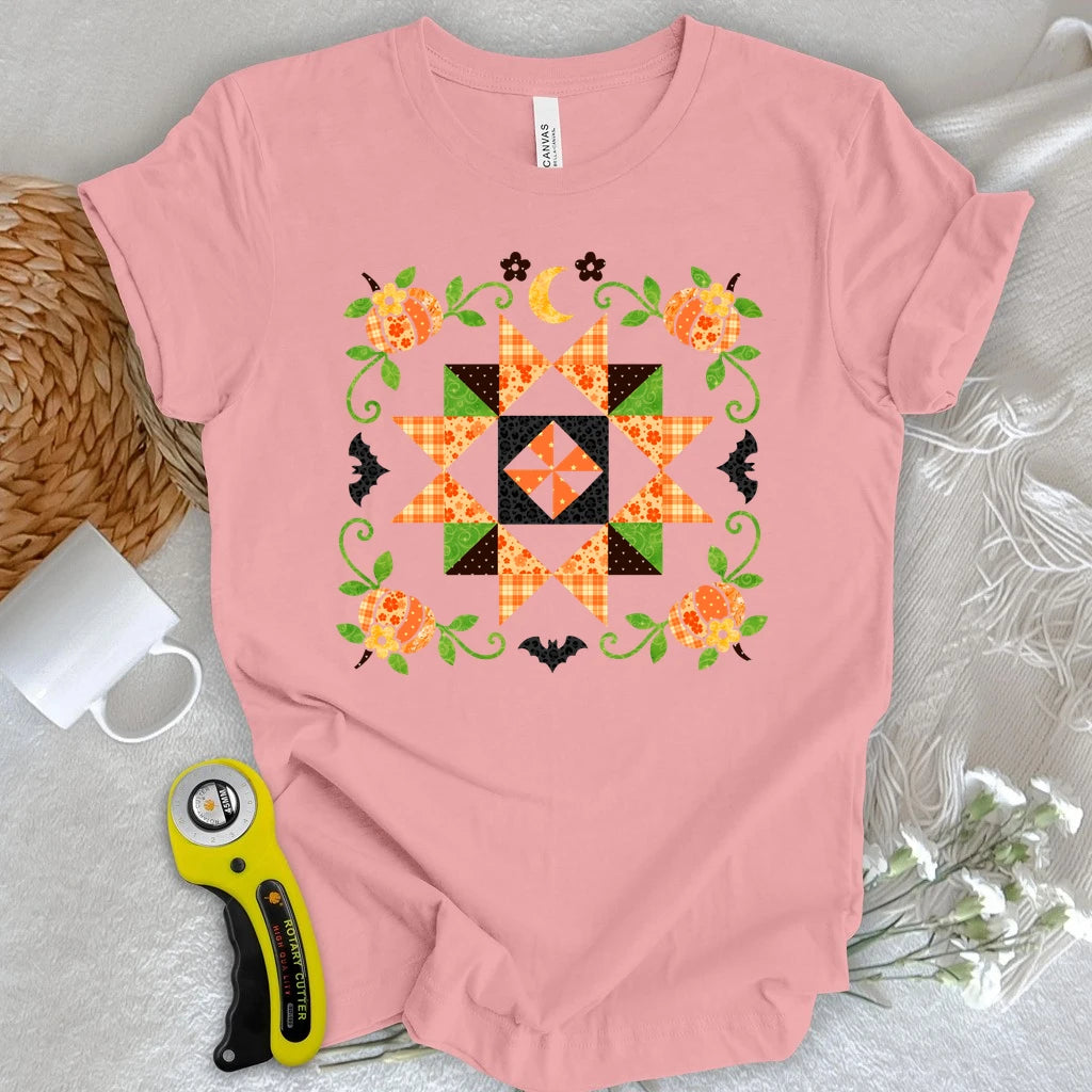Autumn Patchwork Star Quilt T-shirt