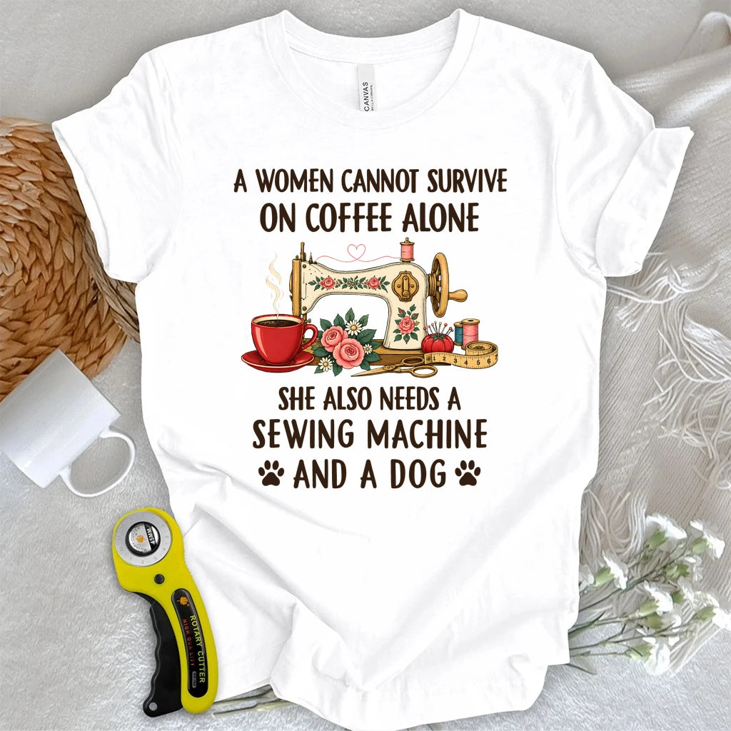 Coffee, Sewing & Dog Love T-shirt