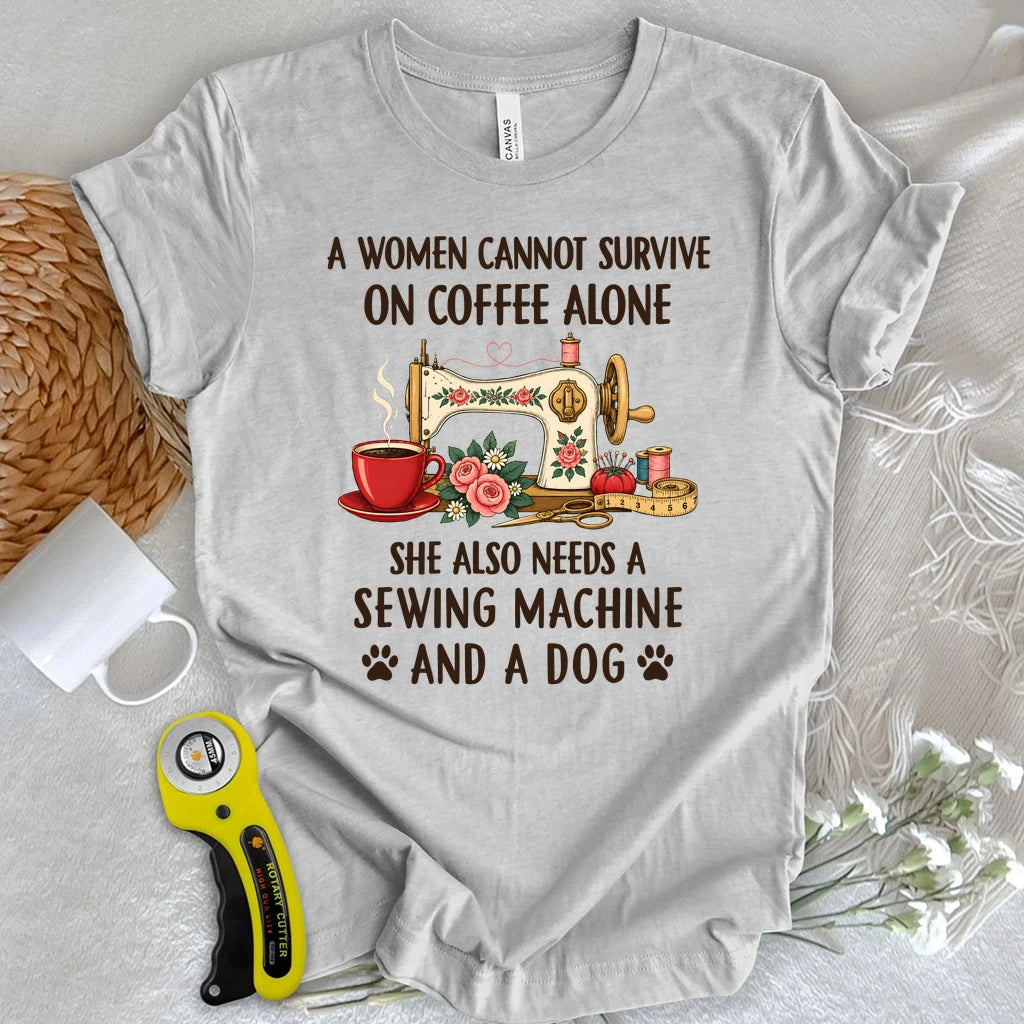 Coffee, Sewing & Dog Love T-shirt