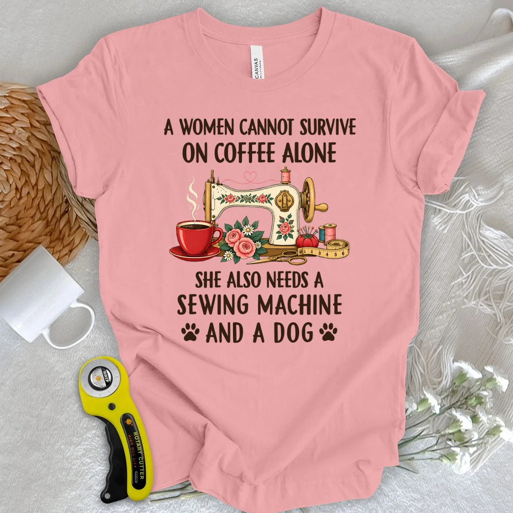 Coffee, Sewing & Dog Love T-shirt