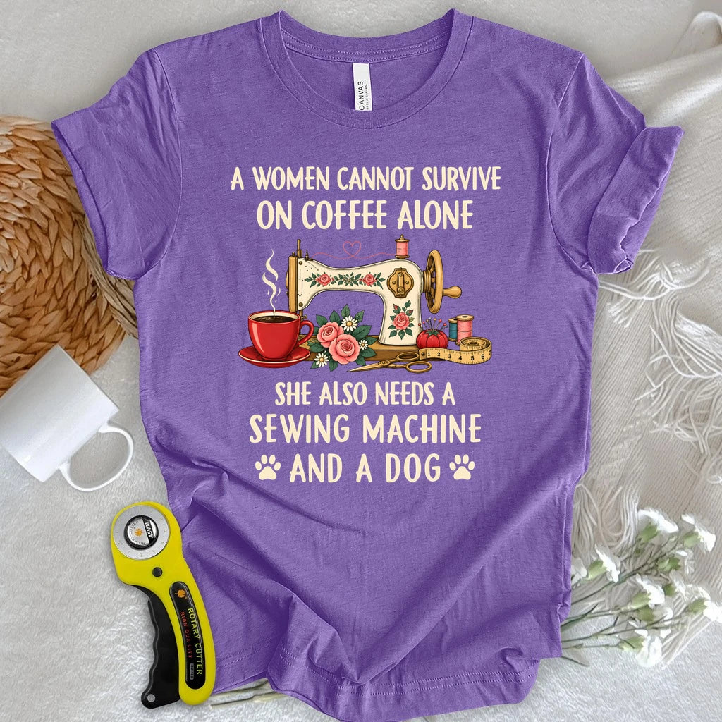 Coffee, Sewing & Dog Love T-shirt