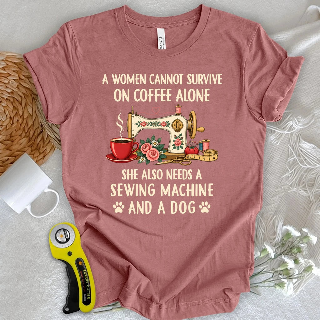 Coffee, Sewing & Dog Love T-shirt