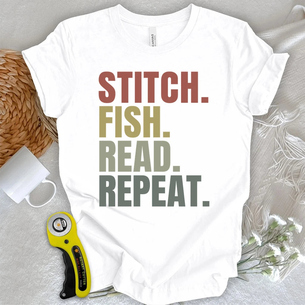 Stitch Fish Read Repeat T-shirt