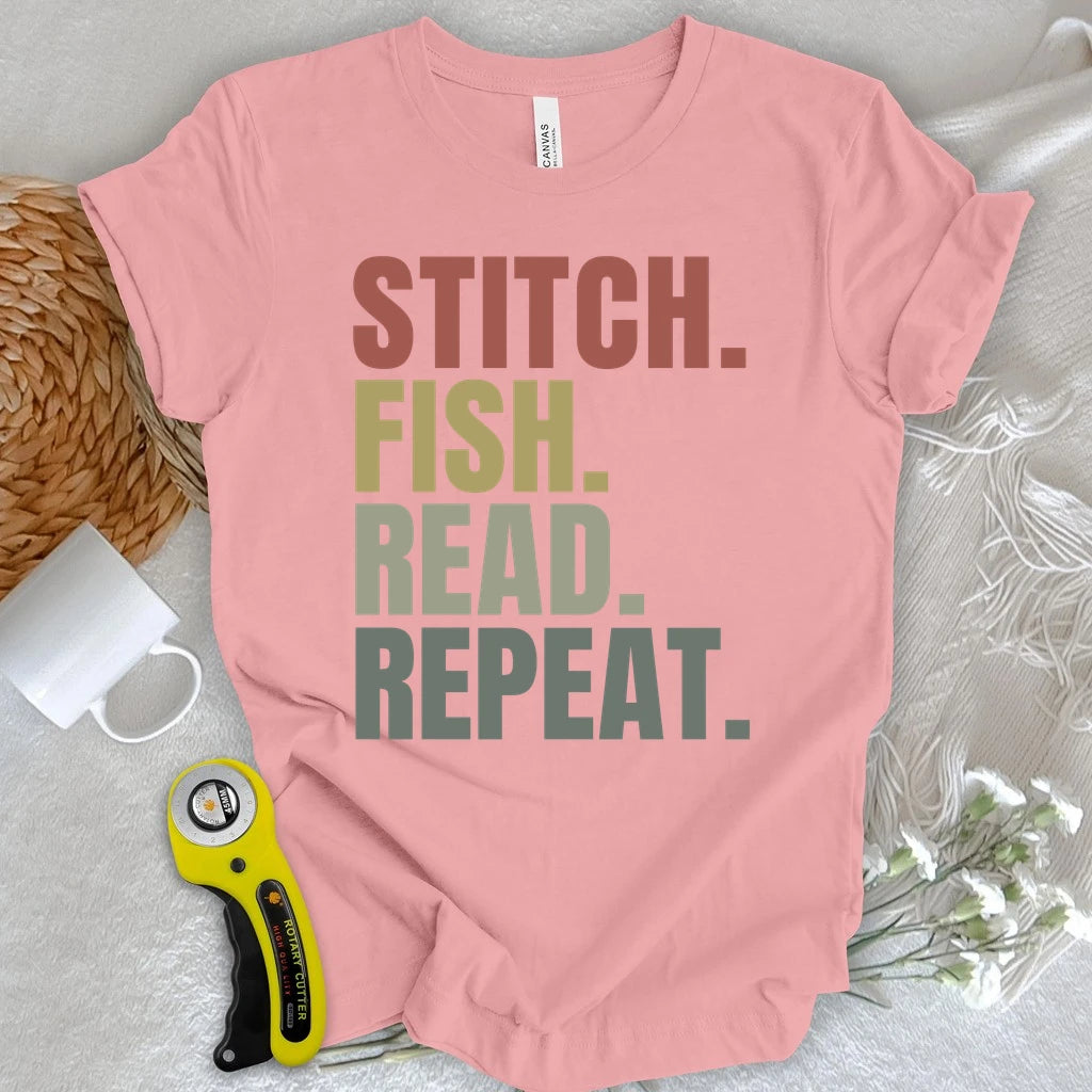 Stitch Fish Read Repeat T-shirt