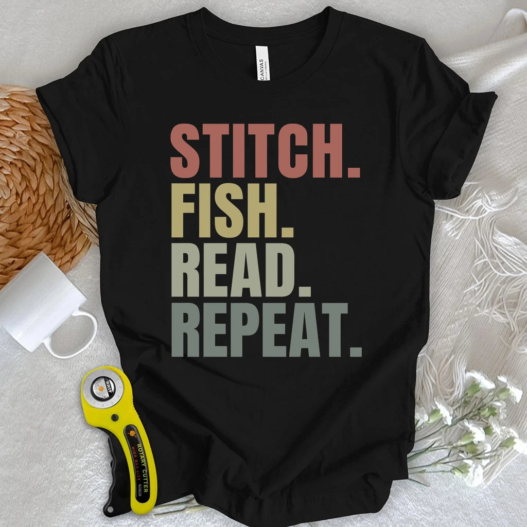 Stitch Fish Read Repeat T-shirt