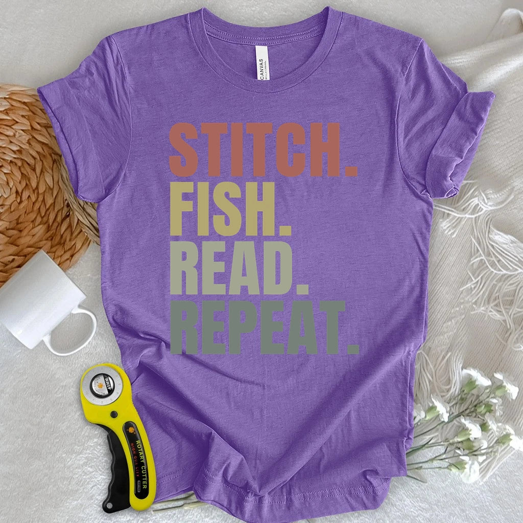 Stitch Fish Read Repeat T-shirt