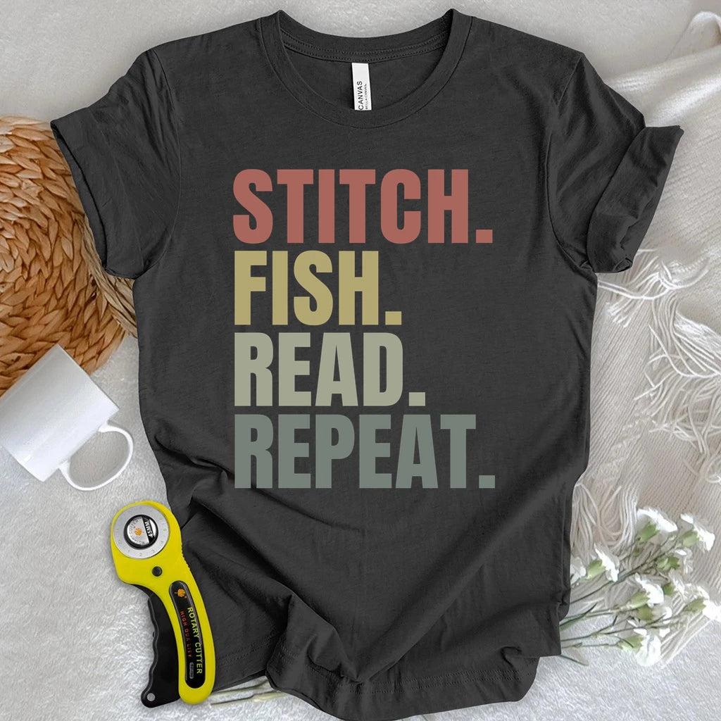 Stitch Fish Read Repeat T-shirt