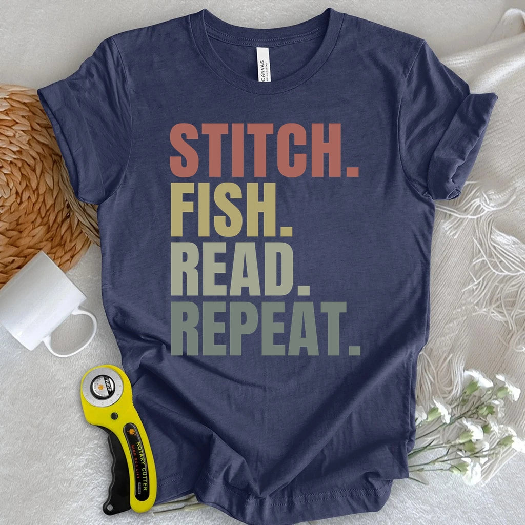 Stitch Fish Read Repeat T-shirt