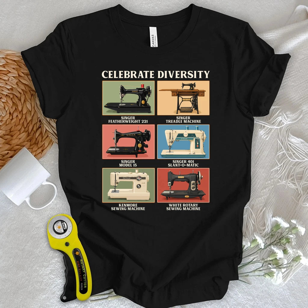 Celebrate Vintage Sewing Machines T-shirt
