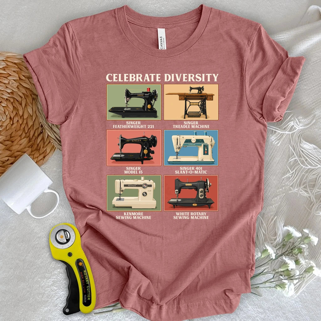Celebrate Vintage Sewing Machines T-shirt