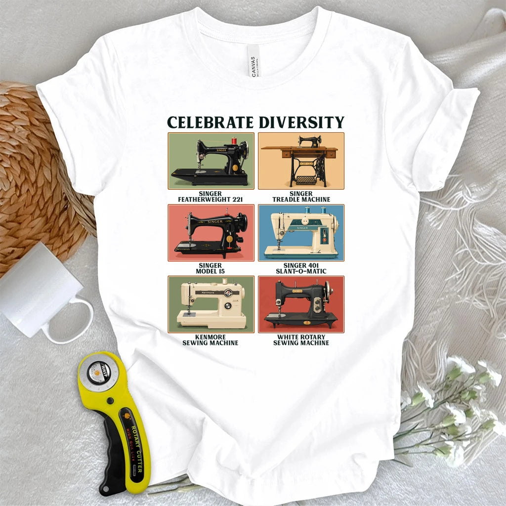 Celebrate Vintage Sewing Machines T-shirt