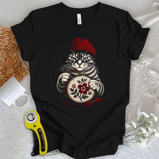 Grumpy Stitcher Cat T-shirt