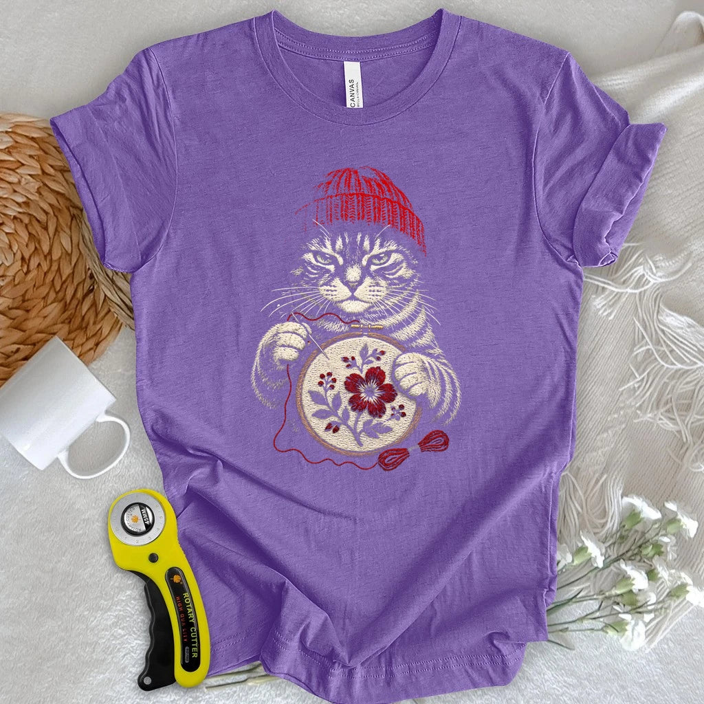 Grumpy Stitcher Cat T-shirt