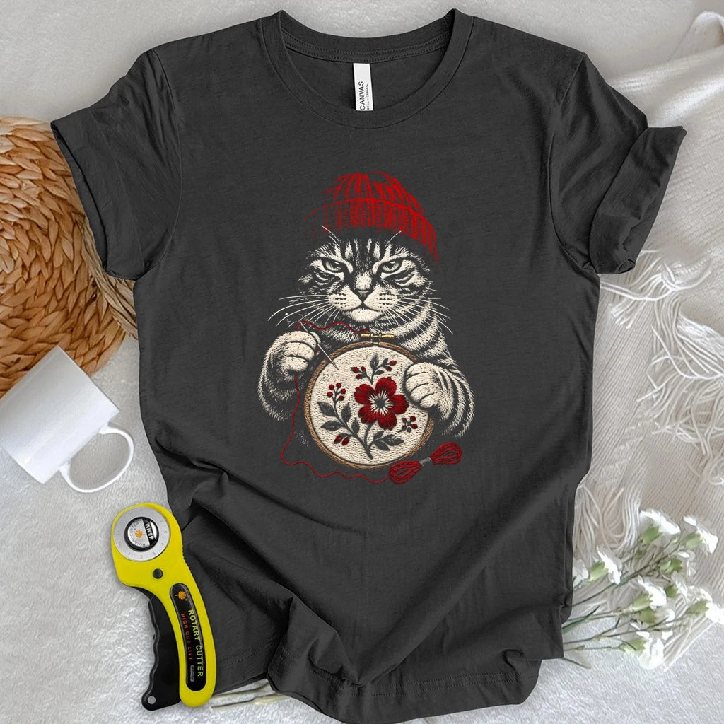 Grumpy Stitcher Cat T-shirt