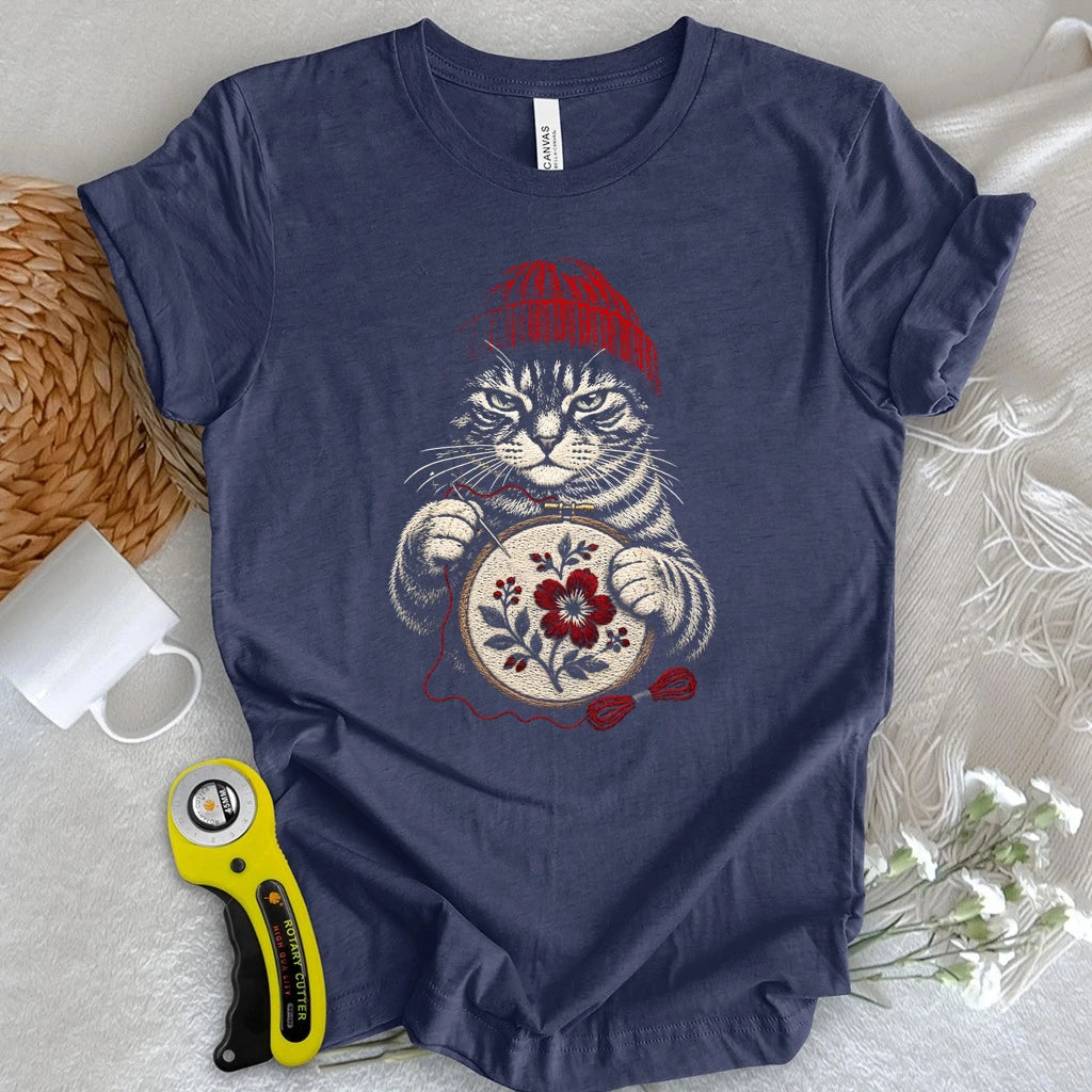 Grumpy Stitcher Cat T-shirt