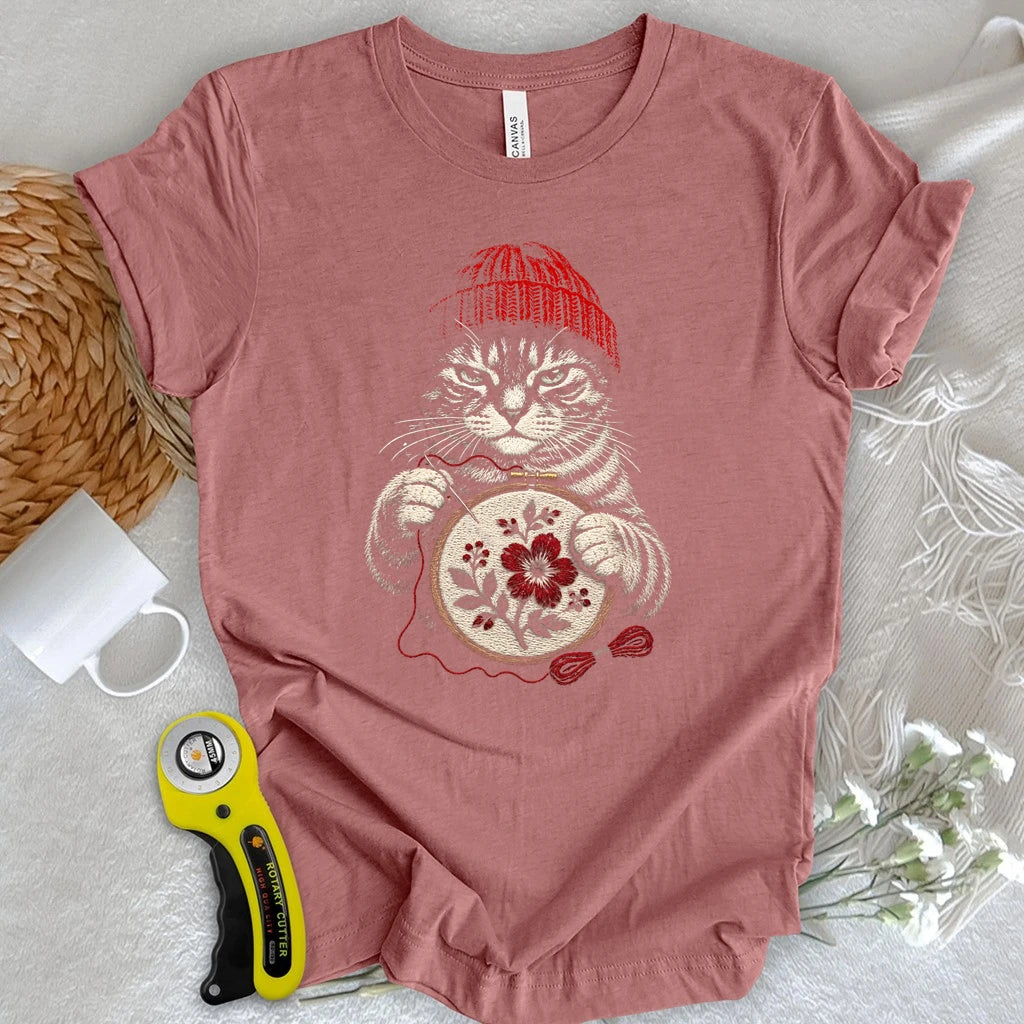 Grumpy Stitcher Cat T-shirt