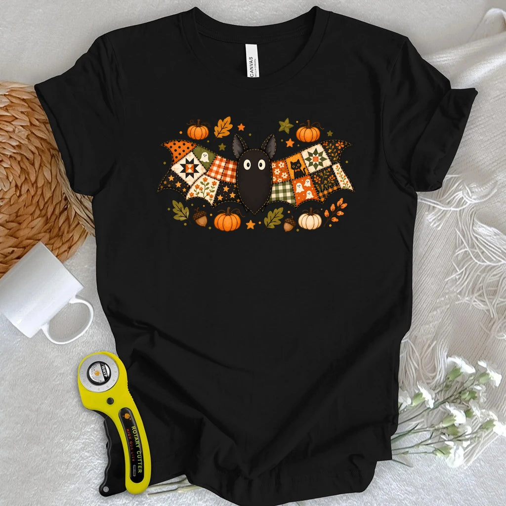 Autumn Patchwork Bat T-shirt