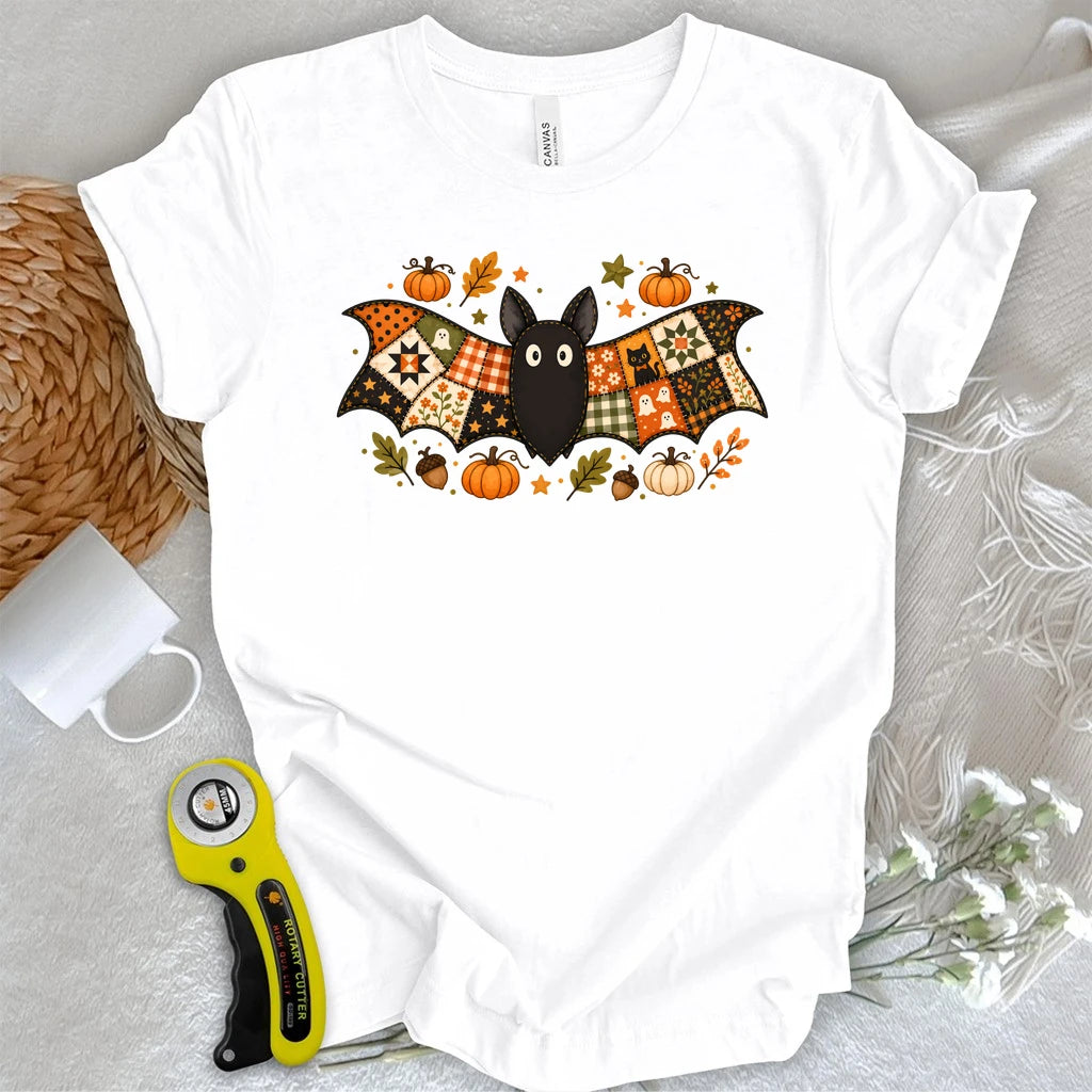 Autumn Patchwork Bat T-shirt
