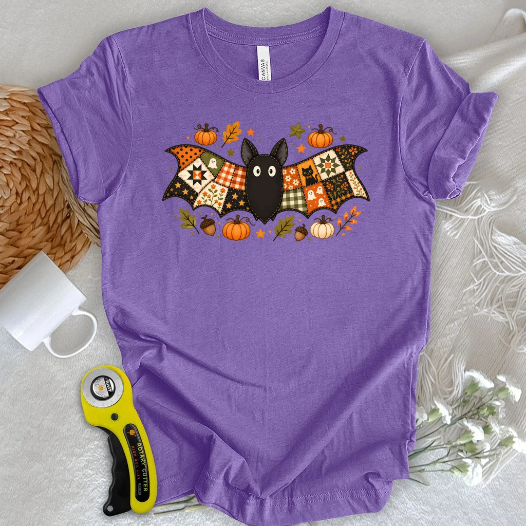 Autumn Patchwork Bat T-shirt