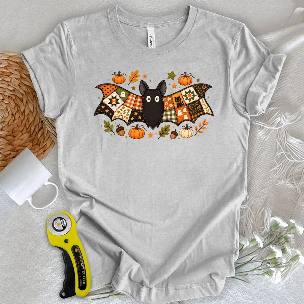 Autumn Patchwork Bat T-shirt