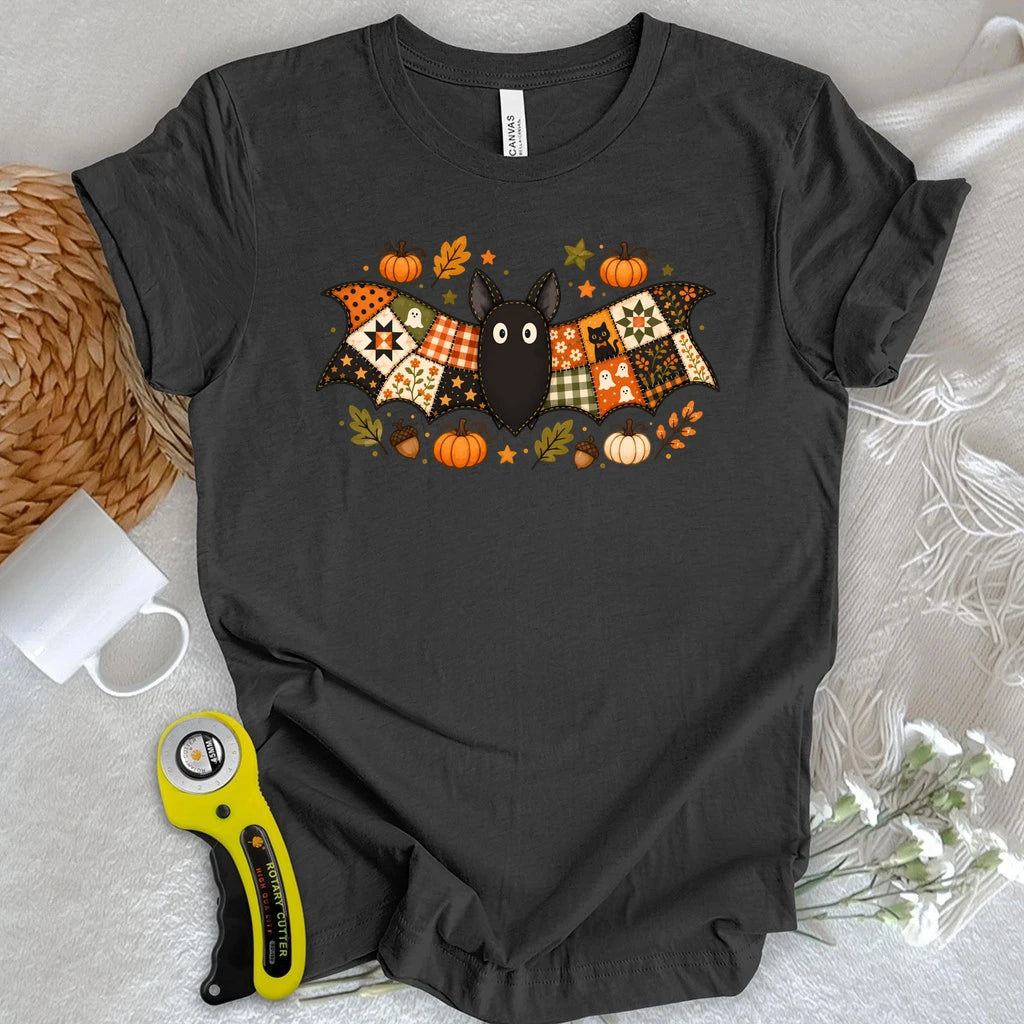 Autumn Patchwork Bat T-shirt