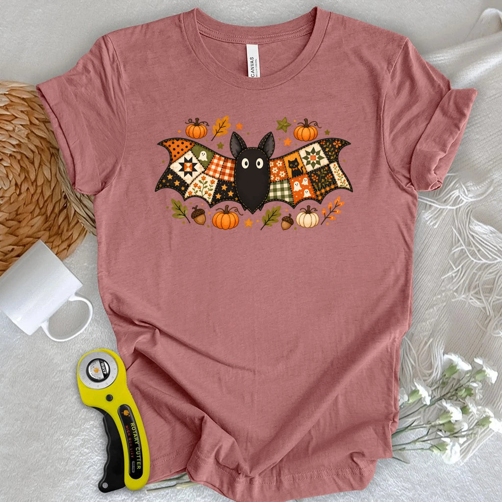 Autumn Patchwork Bat T-shirt