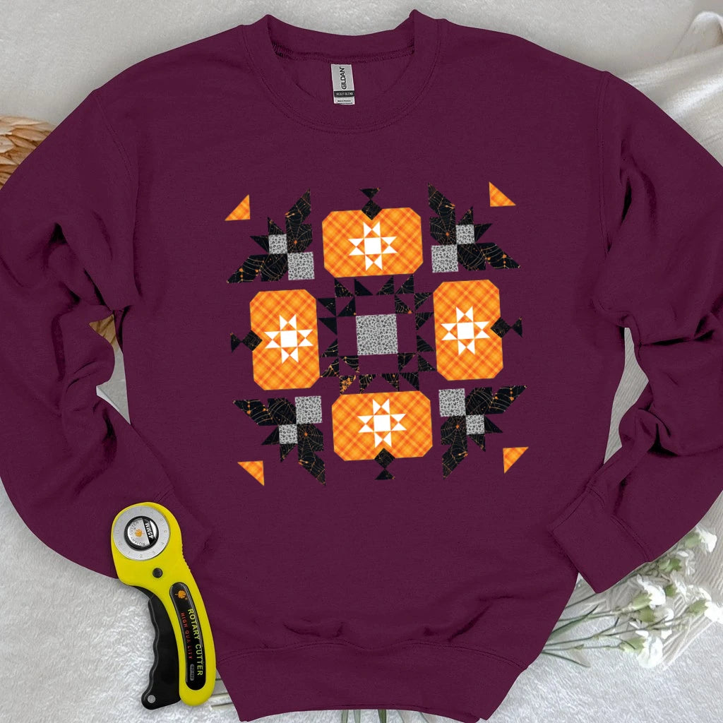 Halloween Patchwork Quilt Sweatshirt
