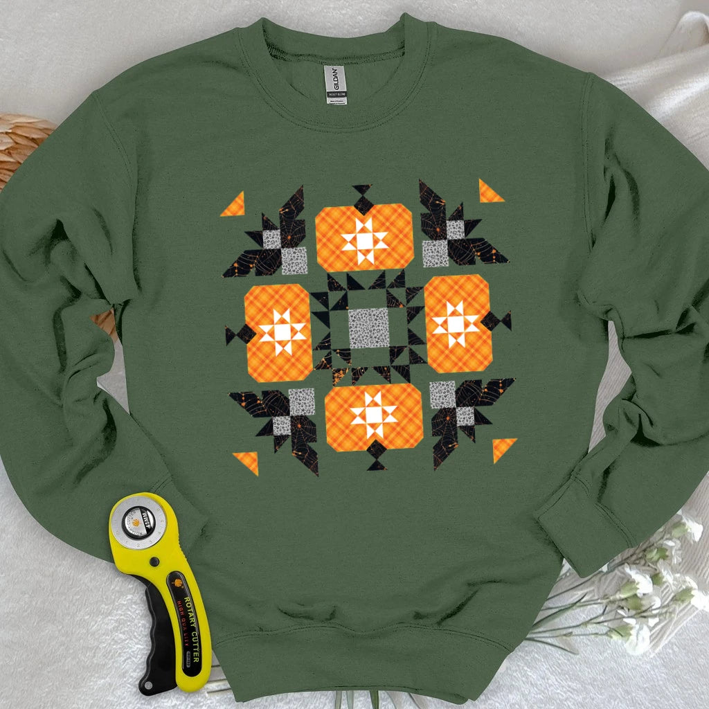 Halloween Patchwork Quilt Sweatshirt