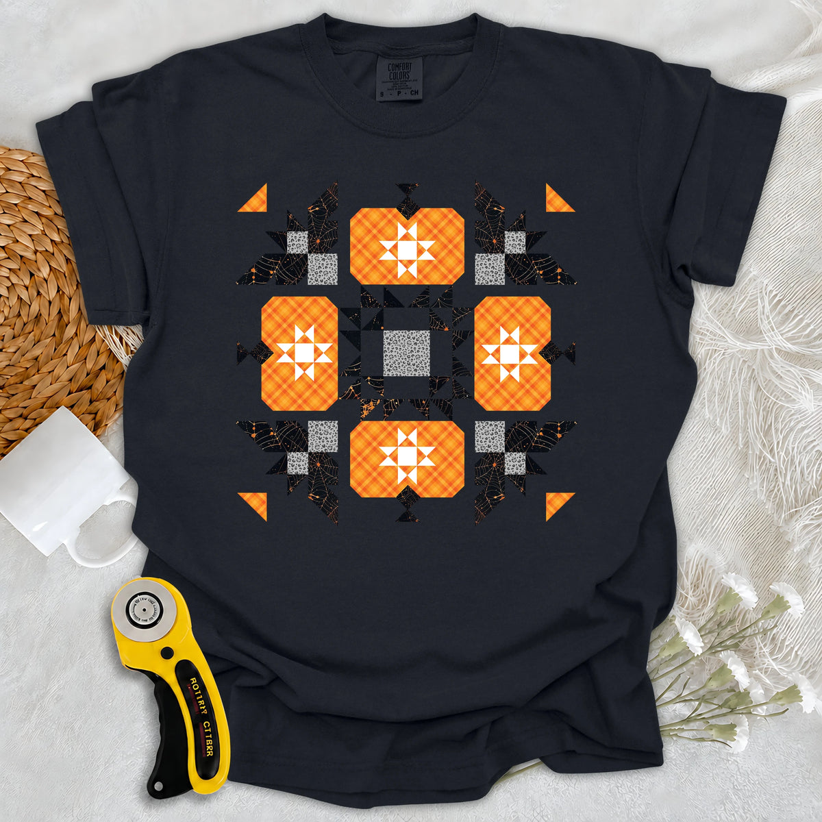 Comfort Colors Halloween Patchwork Quilt T-shirt