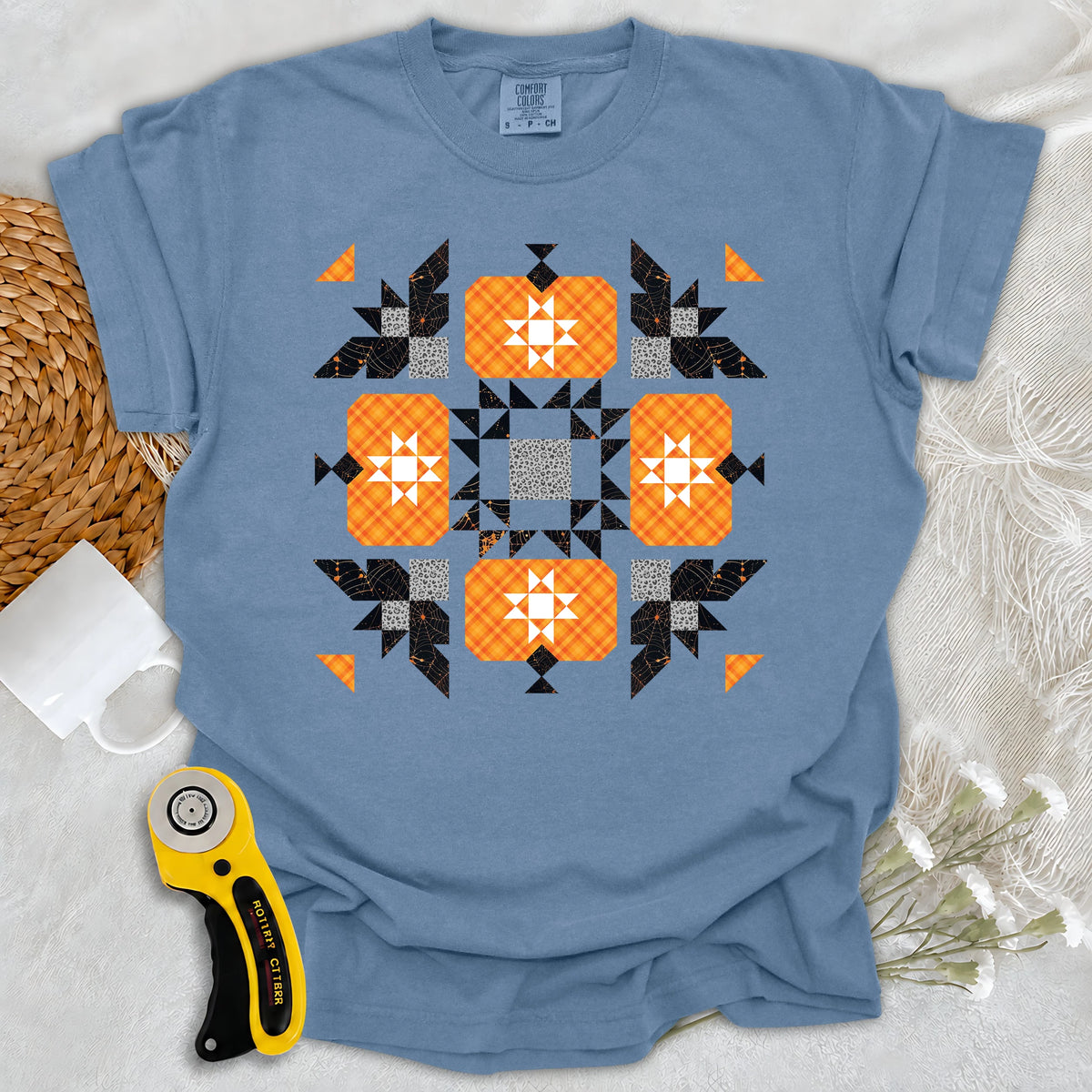 Comfort Colors Halloween Patchwork Quilt T-shirt